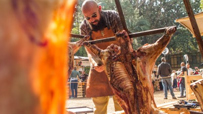 O chef Romulo Morente no Território Campanha Gaúcha na Feira Viva de Inverno 2017